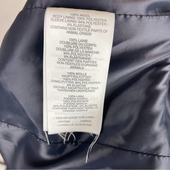 J CREW Blazer Jacket Wool Plaid Houndstooth Navy/Brown/Grey/Multi Size 2 - Picture 11 of 12